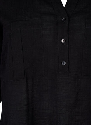 Tunique en coton à manches 3/4, Black, Packshot image number 2