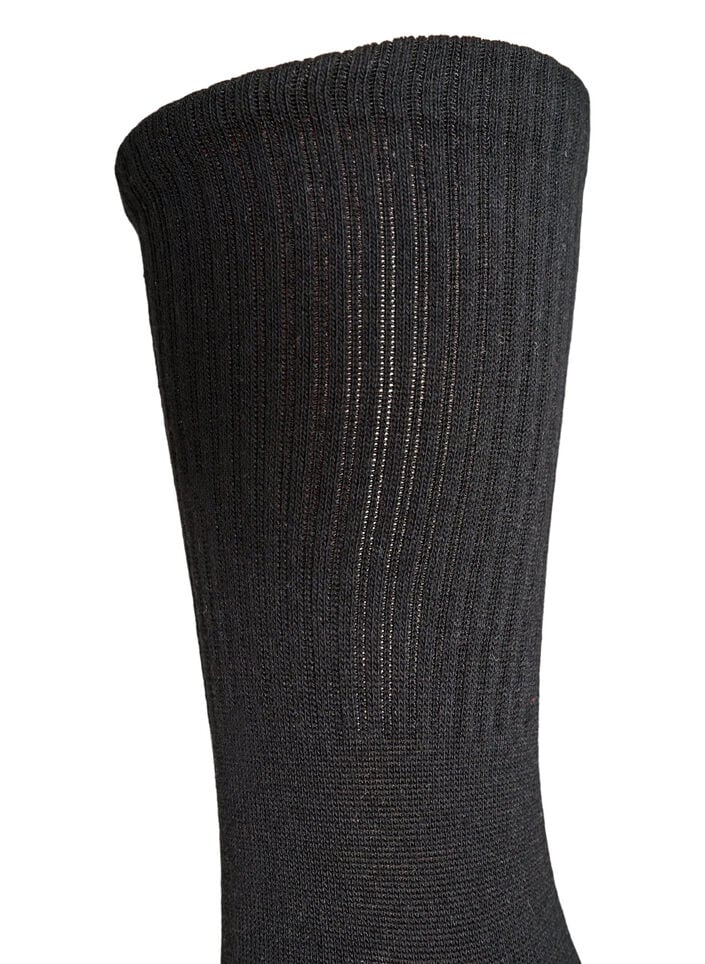 Chaussette c&ocirc;tel&eacute;e en coton, Noir, Packshot image number 2