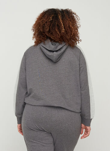 Pull avec capuche et poche, Dark Grey Melange, Model image number 1