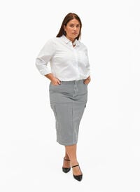 Jupe crayon rayée avec des poches, Black & White Stripe, Model