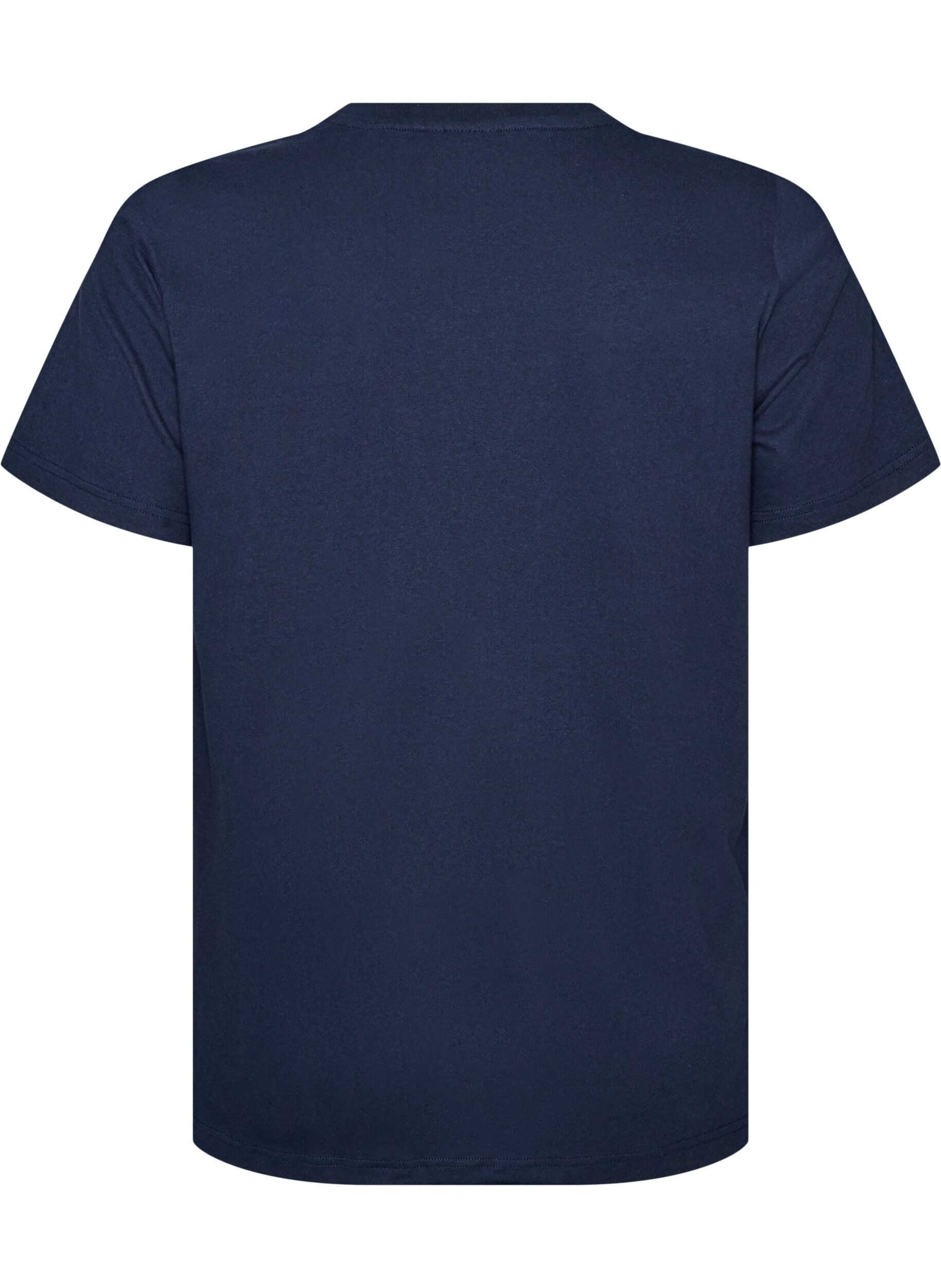 ZizziT-shirt van biologisch katoen met teddybeermotief, Blauw, Packshot image number 1