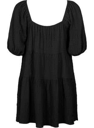 Korte A-lijn jurk met V-hals, Black, Packshot image number 1