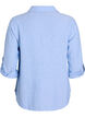 Linnen en viscose shirt met 3/4 mouwen, Blauw, Packshot image number 1