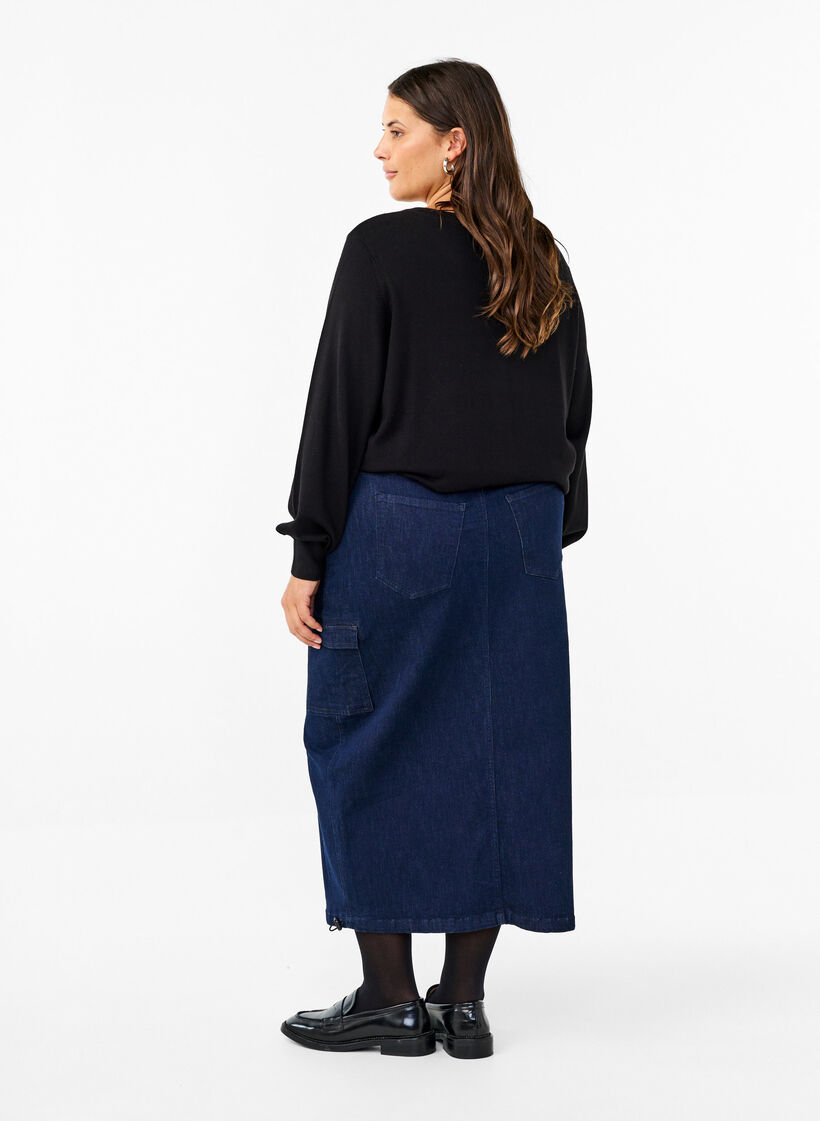 Denim maxi-rok, Dark Blue Denim, Model image number 1