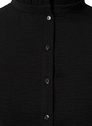 Tunique à manches longues avec col à volants, Black, Packshot image number 2