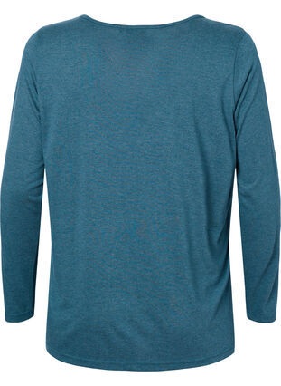 Gemêleerde blouse met lange mouwen, Legion Blue Mel., Packshot image number 1