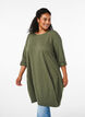 Robe ballon en coton avec poches, Vert, Model image number 0