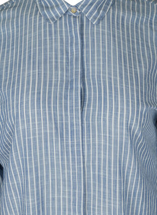 Lange gestreepte blouse in katoen, Country Blue Stripe, Packshot image number 2