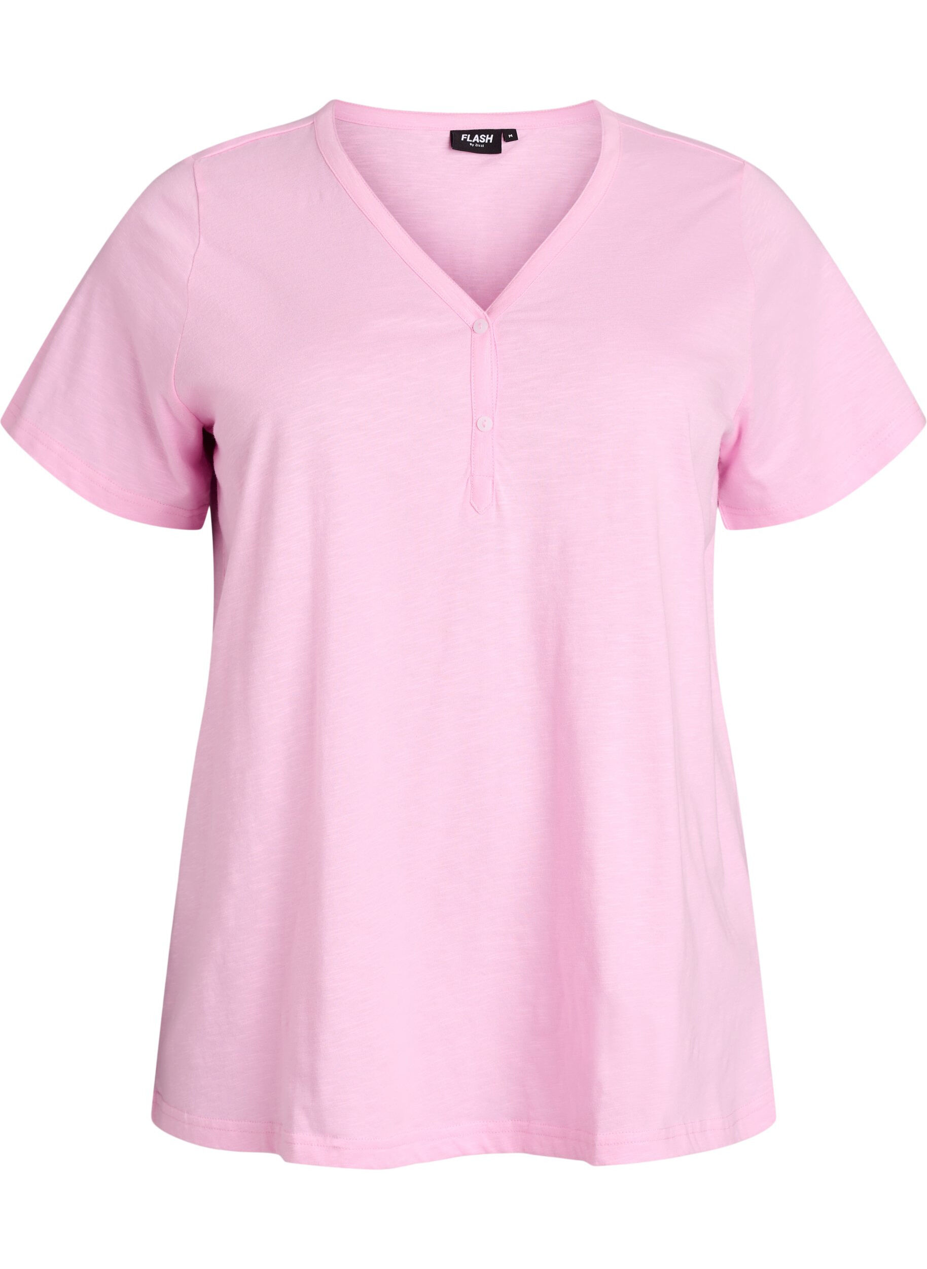 ZizziT-shirt dot&eacute; de boutons, Rose, Packshot image number 0