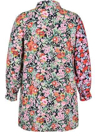 Chemise longue à fleurs en viscose, Flower AOP Mix, Packshot image number 1