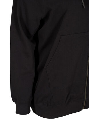 Cardigan sweat avec capuche et poche, Black, Packshot image number 3