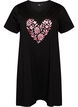 Chemise de nuit en coton biologique et &agrave; col en V, Noir, Packshot image number 0