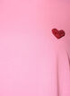 T-shirt met pailletten hart en kleurrijke achterprint, Roze, Packshot image number 2