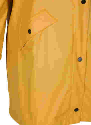 Veste de pluie avec capuche et fermeture boutonnée, Spruce Yellow, Packshot image number 3