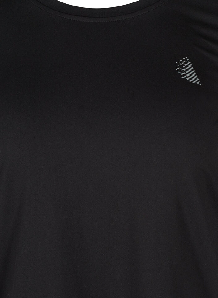 Blouse d'entra&icirc;nement &agrave; manches 3/4, Noir, Packshot