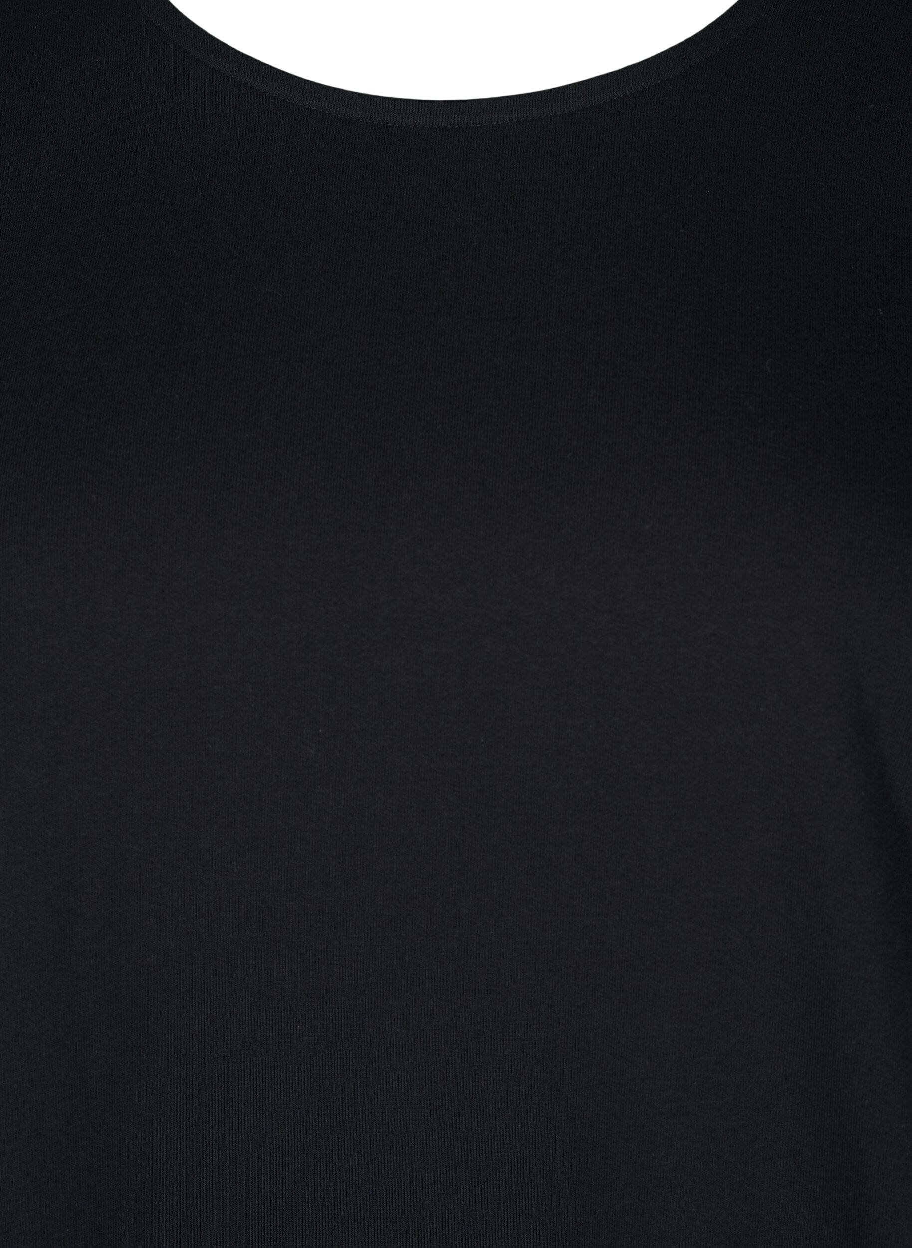 Zizzi Robe en coton avec coupe ballon, Noir, Packshot image number 2