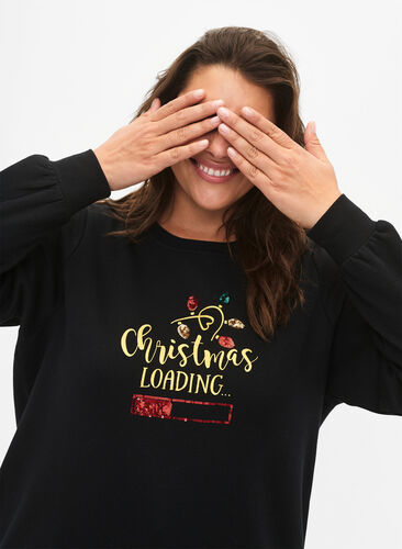 Sweatshirt de Noël, Black LOADING, Model image number 2