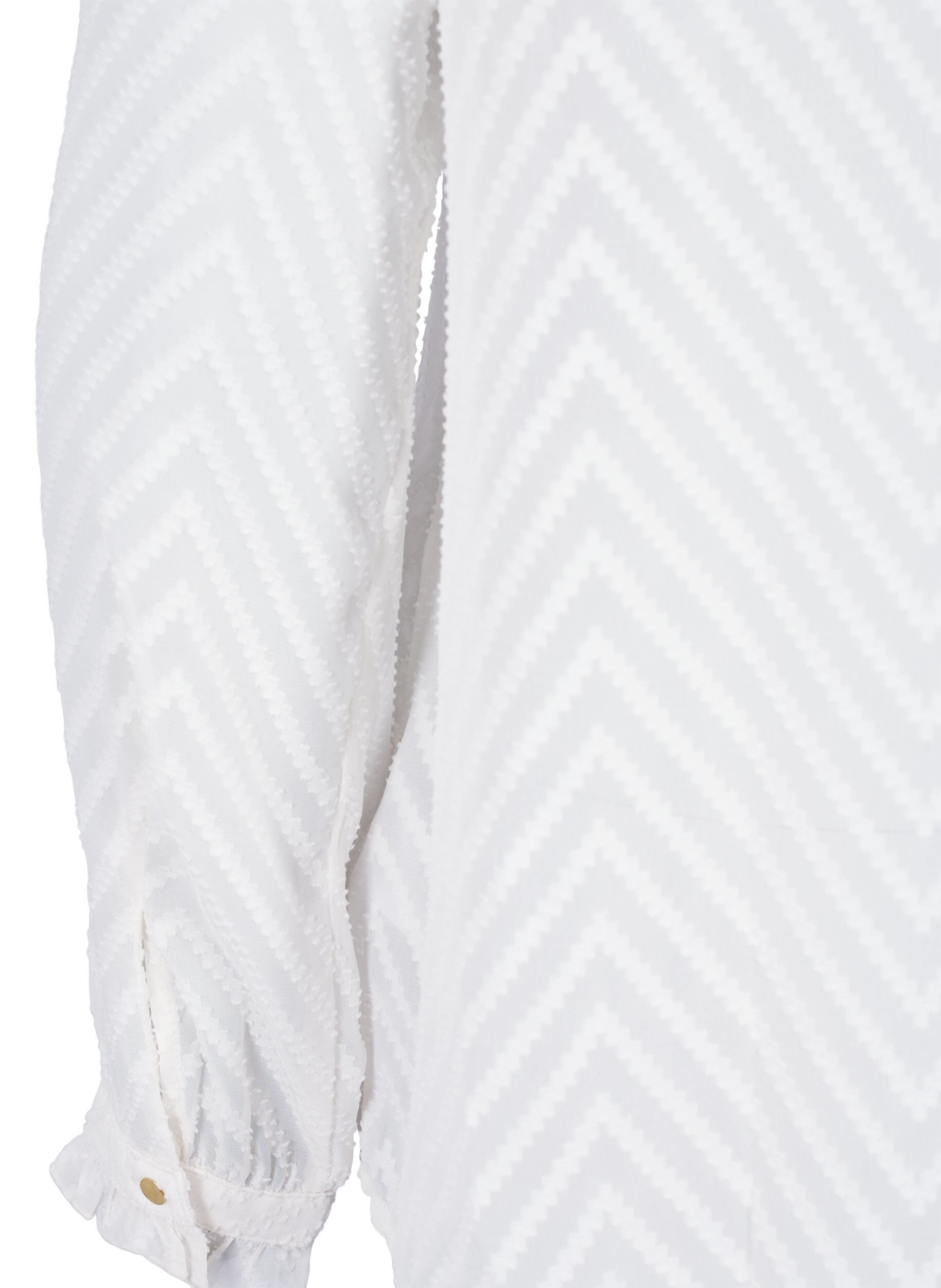 Zizzi Chemisier &agrave; volants et texture &agrave; motifs, Snow White, Packshot image number 3