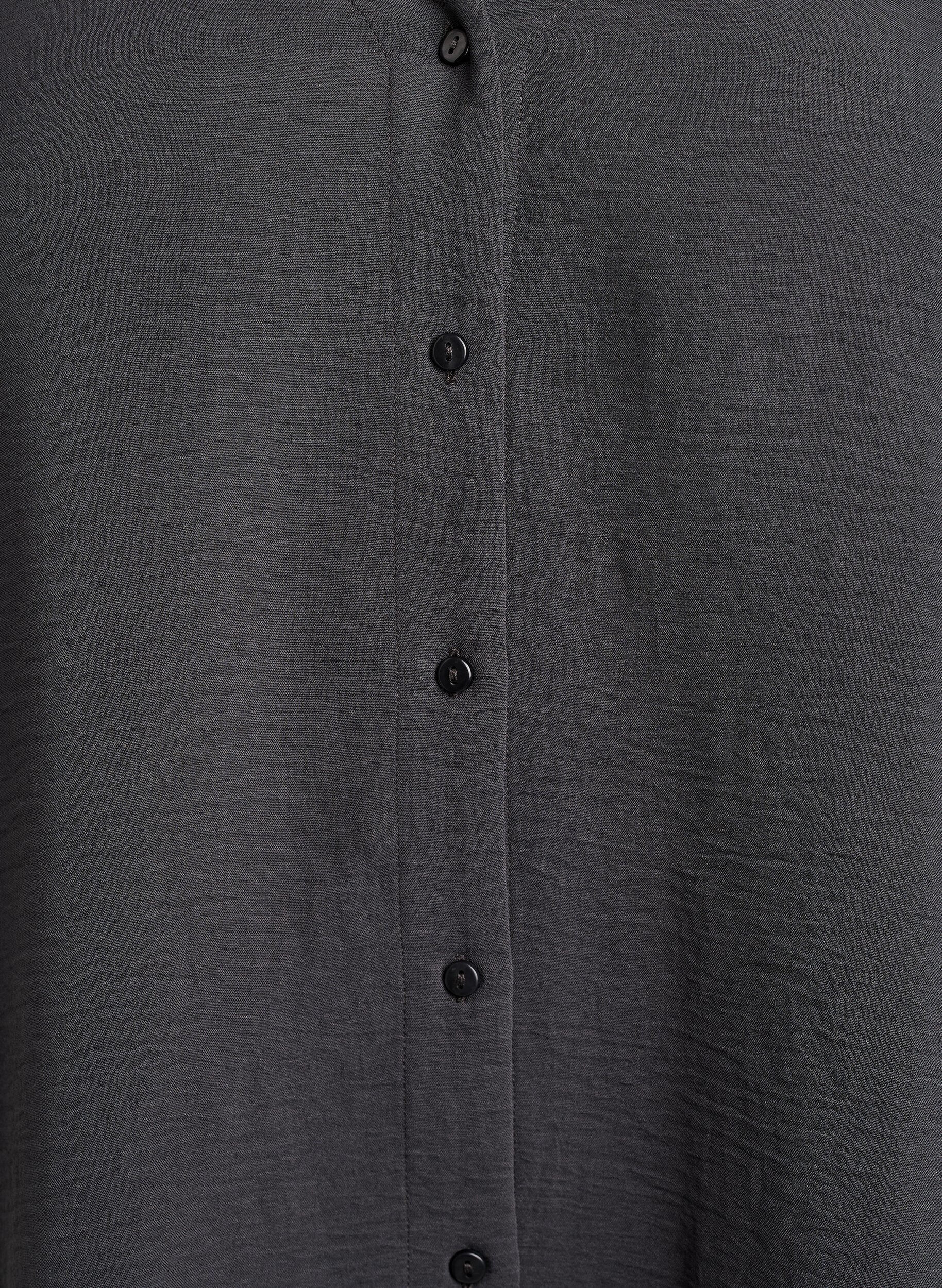 ZizziChemisier &agrave; col V et manches 3/4, Gris anthracite, Packshot image number 2