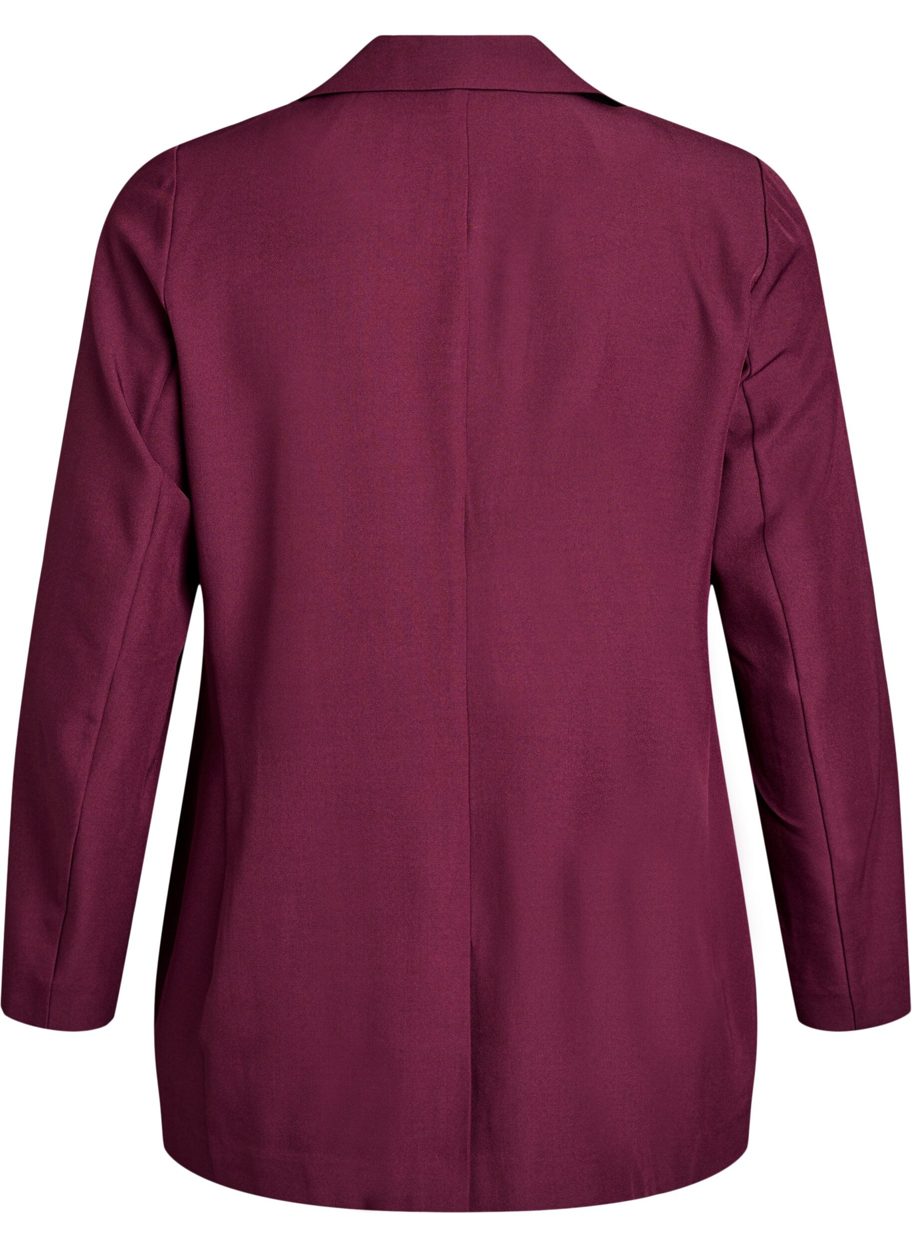 ZizziBlazer met zakken en splitjes, Donker Bordeaux, Packshot image number 1