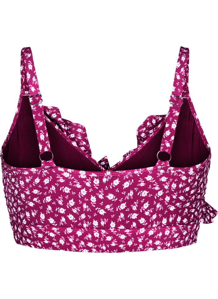 Bikinitop met stippen en ruches, P. Portion Fl. AOP, Packshot image number 1