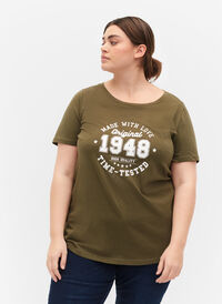Katoenen t-shirt met opdruk op de voorkant, Ivy Green MADE WITH, Model