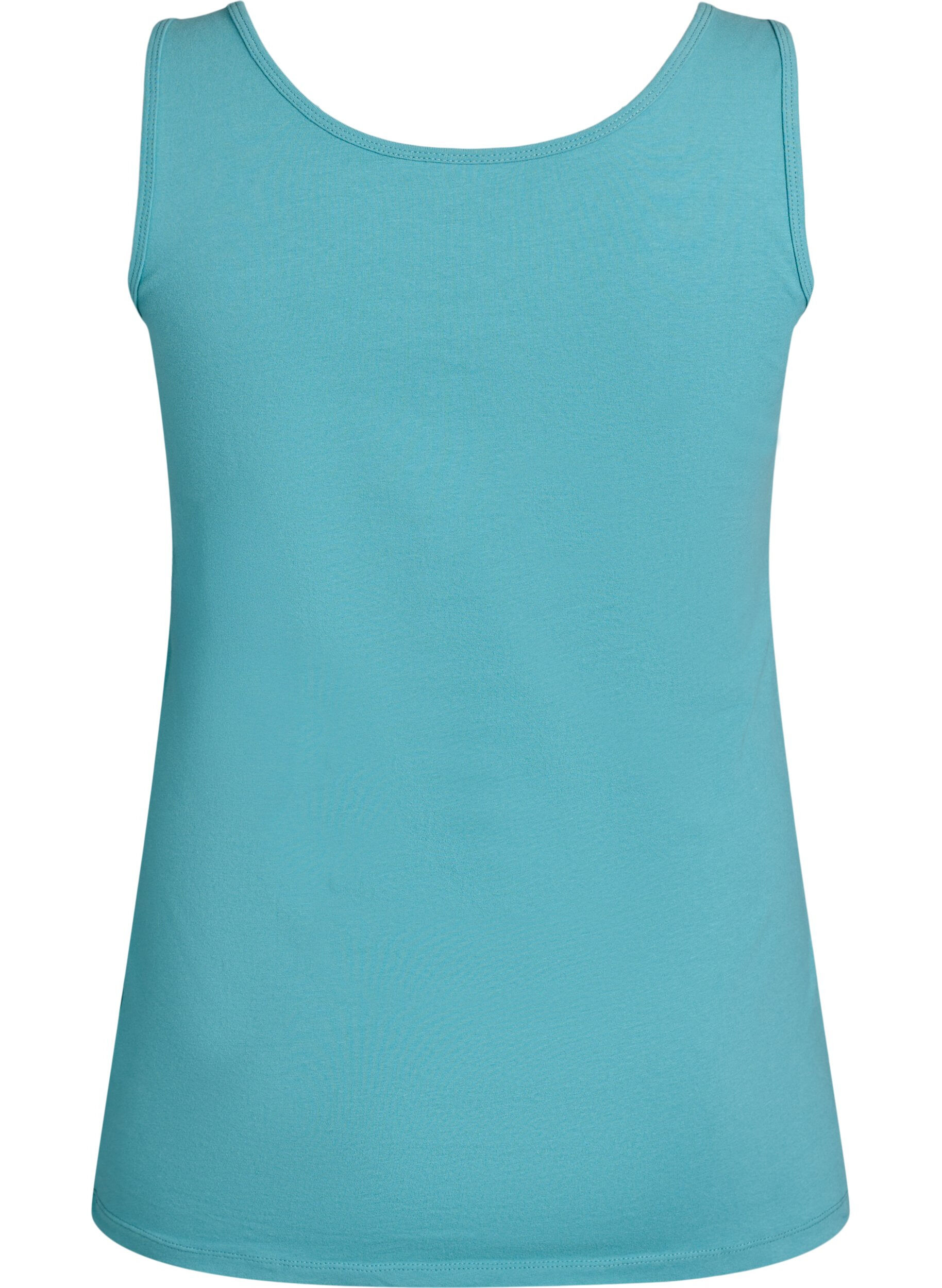 ZizziHaut uni Basic en coton, Bleu, Packshot image number 1
