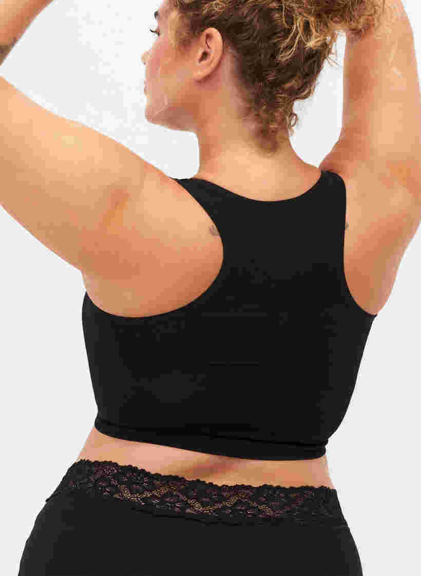 Soutien-gorge sans couture à lacets, Black, Model image number 2