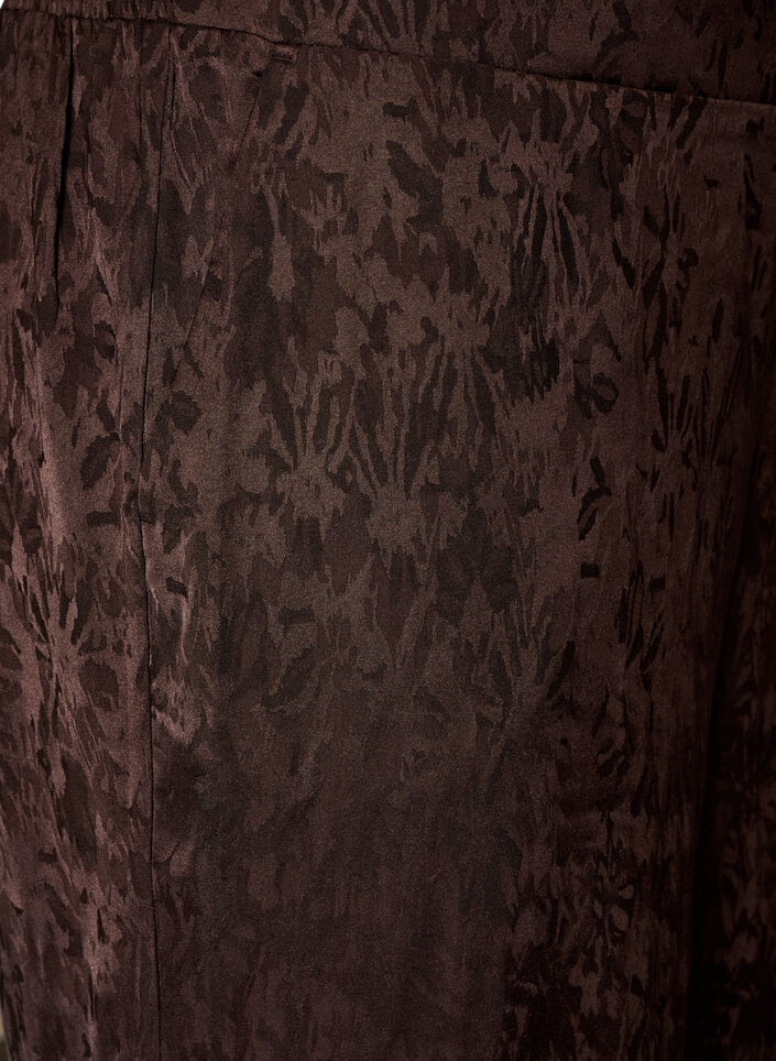 Pantalon ample &agrave; motif cachemire et taille haute, Marron, Packshot image number 2