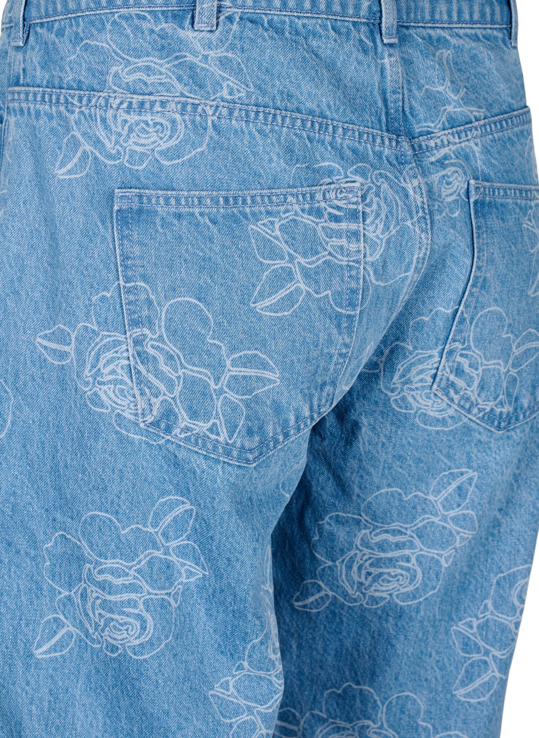 Zizzi Jean fleuri Vera, Bleu Clair, Packshot image number 3