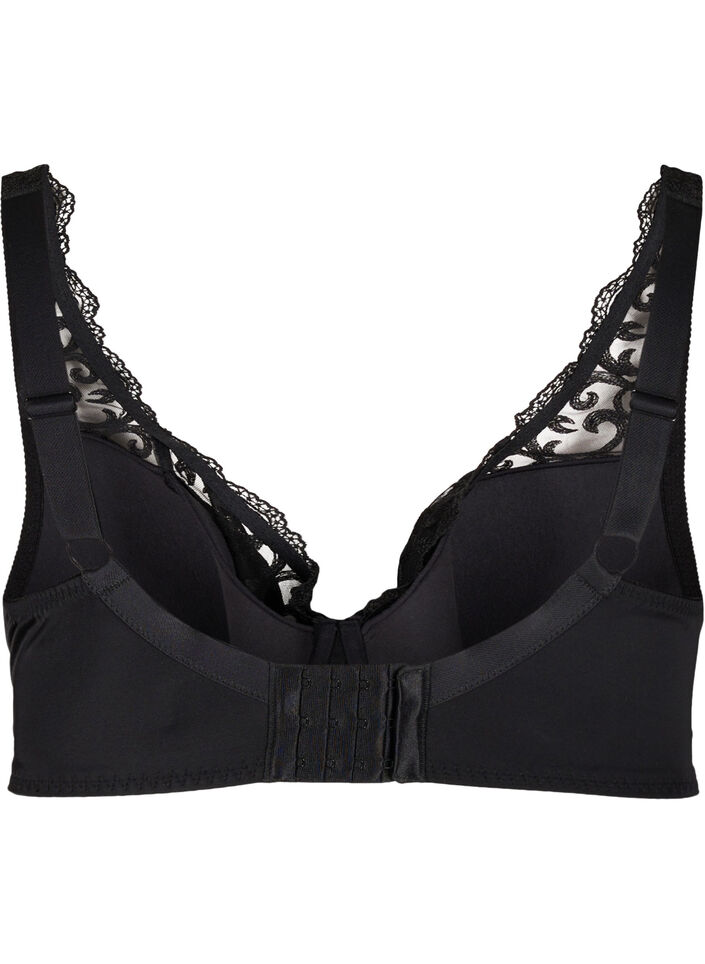 Soutien-gorge rembourré à armatures avec dentelle, Black, Packshot image number 1
