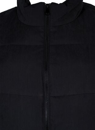 Lang vest met hoge kraag en zakken, Black, Packshot image number 2