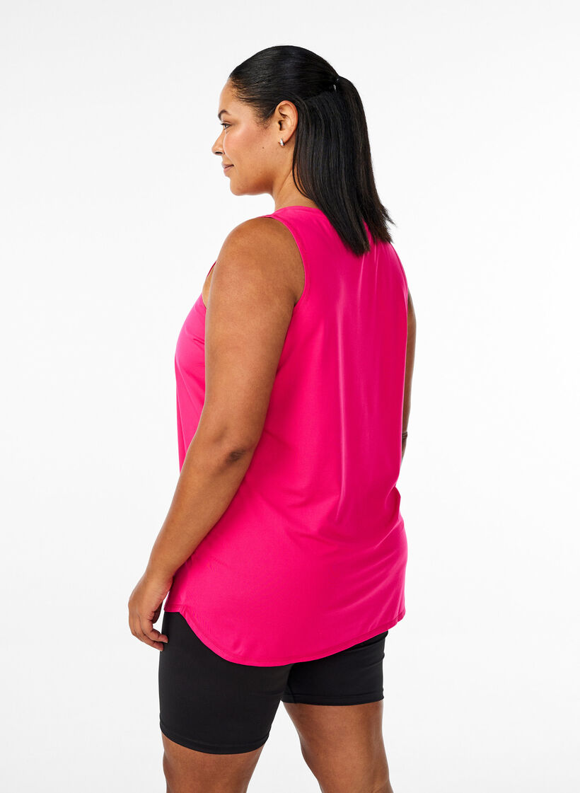 Workout top met V-hals, Roze, Model image number 2