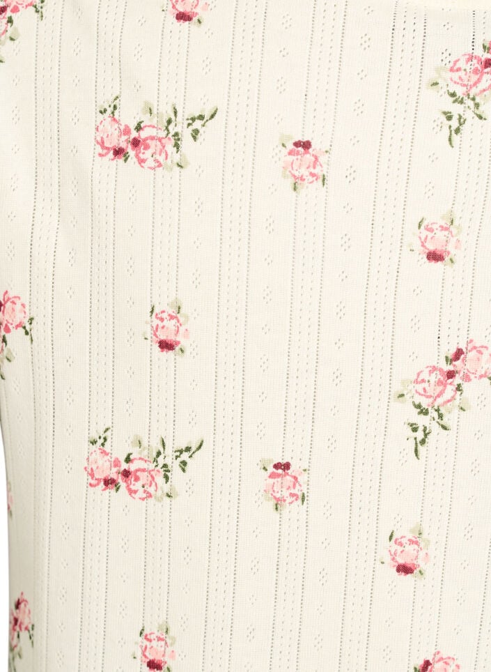 Organisch katoenen pyjamashirt met kapmouwen, Vanille, Packshot