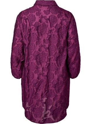 Lange jacquard shirt, Dark Purple, Packshot image number 1