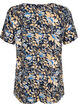 	 FLASH - Blouse met korte mouwen en print, Brown Blue Flower, Packshot image number 1