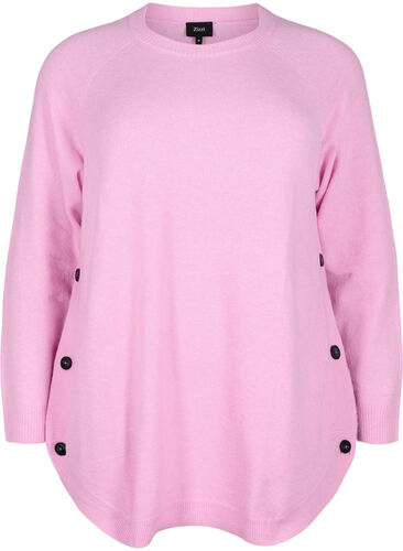 Pull en tricot avec des boutons, Lilac Sachet Mel., Packshot image number 0