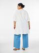 Viscose tuniek met knopen en rucherand, Vanille, Model image number 2