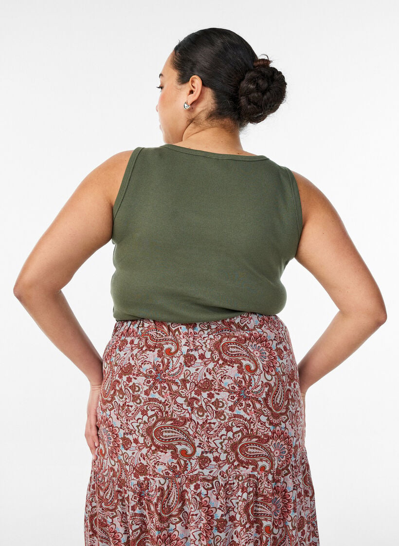 Haut ajust&eacute; avec motif, Vert, Model image number 2