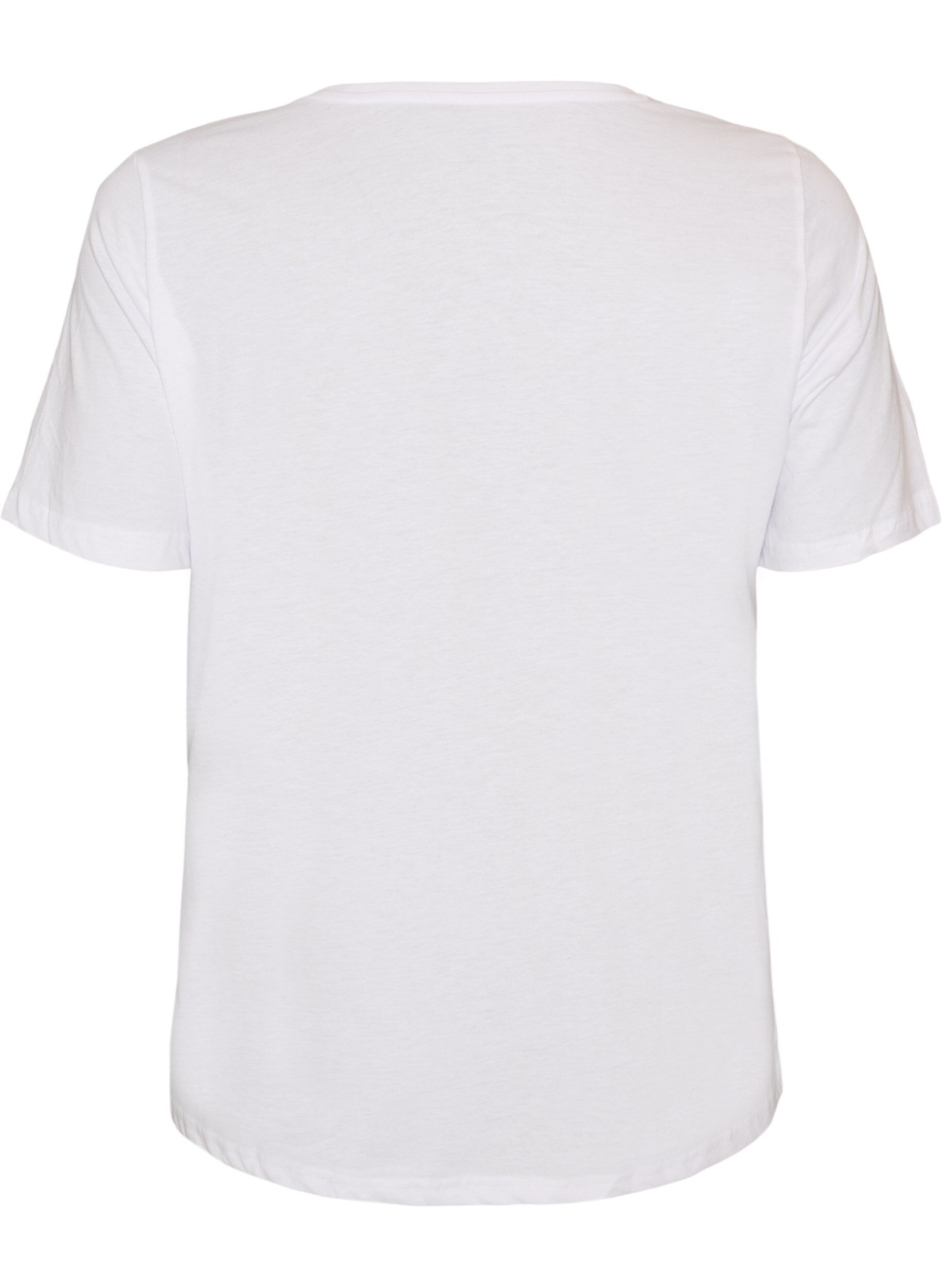ZizziT-shirt met motief, Wit, Packshot image number 1