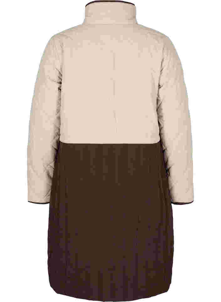 Longue veste matelassée aux couleurs vives, Black Coffee Comb, Packshot image number 1