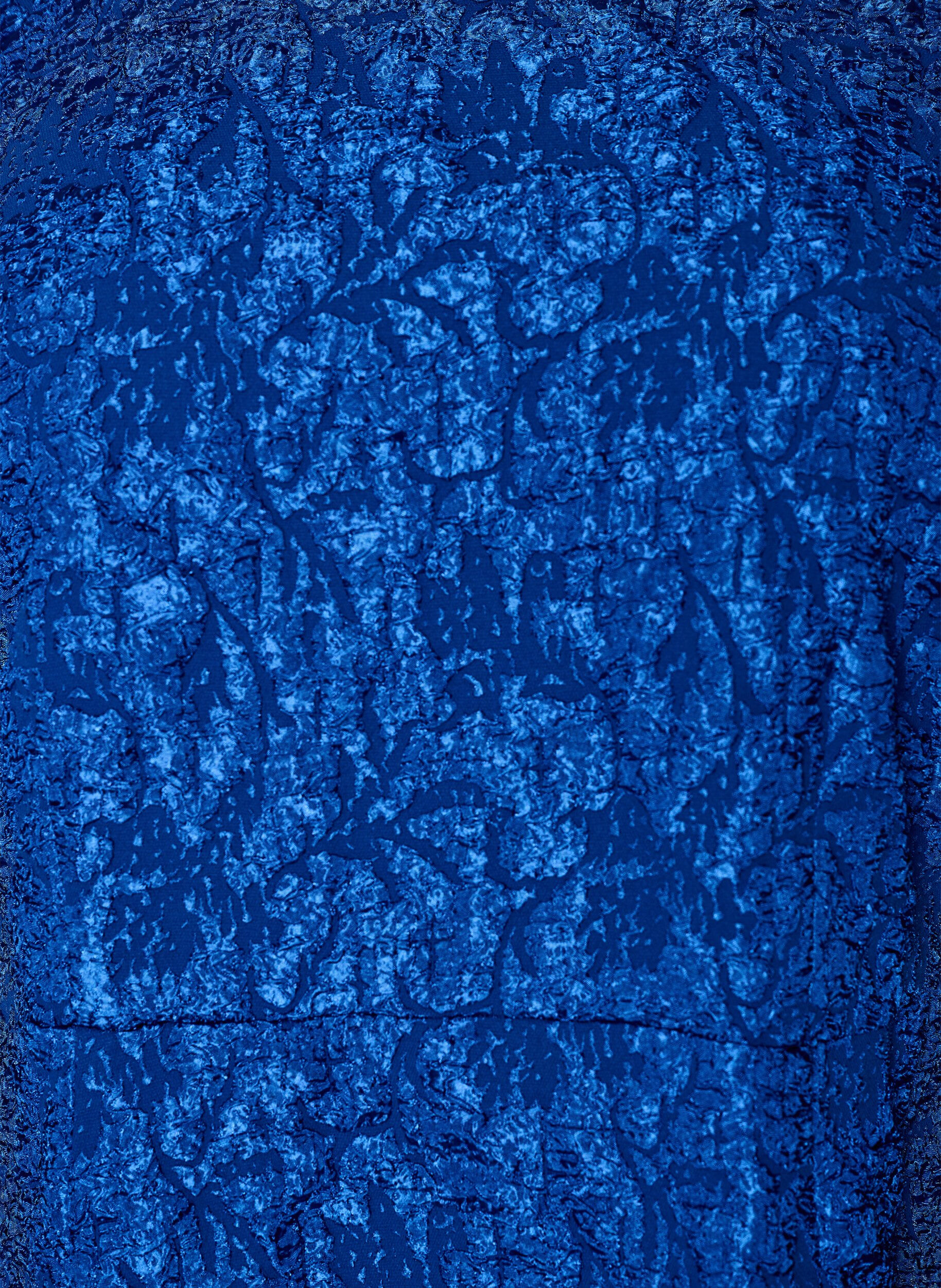ZizziRobe en jacquard &agrave; coupe &eacute;vas&eacute;e avec manches bouffantes, Bleu, Packshot image number 2