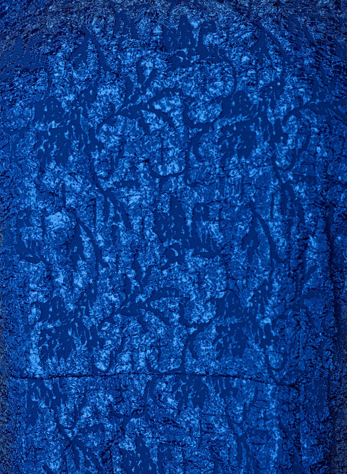 Robe en jacquard &agrave; coupe &eacute;vas&eacute;e avec manches bouffantes, Bleu, Packshot image number 2