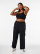Naadloze geribde sportbeha, Zwart, Model image number 1