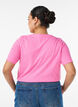 Basic t-shirt met korte mouwen en v-hals, Roze, Model image number 2
