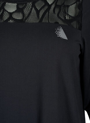 T-shirt d'entraînement avec manches 3/4 et maille à motifs, Black, Packshot image number 2