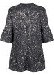 Paillettenjurk met V-hals en 3/4 mouwen, Black w. Sequins, Packshot image number 1