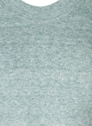 Gebreide blouse met ronde hals, Balsam Green mel., Packshot image number 2