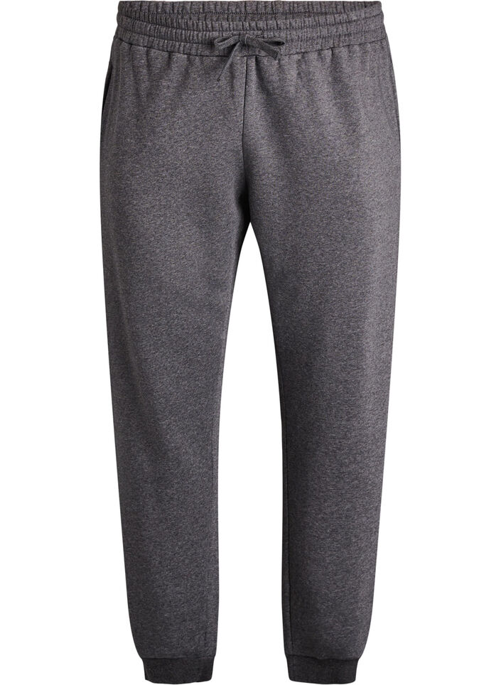 Sweatpants met hoge taille, Grijs, Packshot image number 0