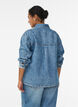 Denimshirt met halve sluiting en borstzakken, Blauw, Model image number 2